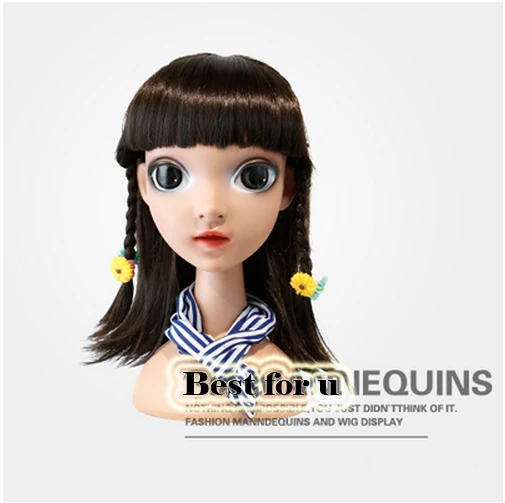 Free Shipping! New Lovely Plastic Child Head Mannequin With Big Eyes Head Model On Sale