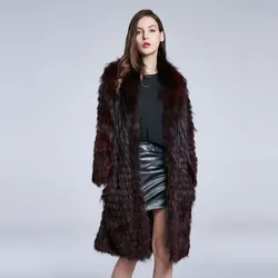 Manteau chaud d'hiver pour femme, panneau à rayures, véritable fourrure de renard véritable, manteau en fourrure naturelle, veste en fourrure, nouveau design, 2024