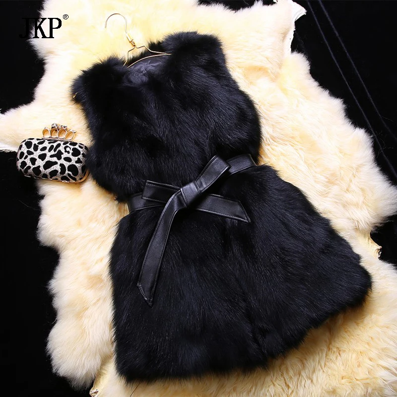 

FREE SHIPPING hot new natural raccoon fur long vest real fox fur Waistcoat winter high quality women fur vest with belt