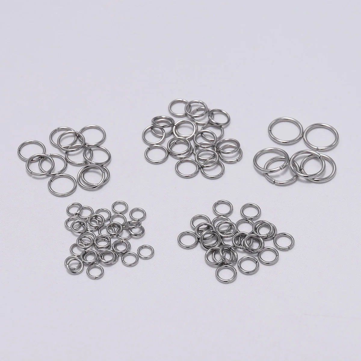 Aço inoxidável Split Ring para Fazer Jóias, Open Jump Rings, Conectores para DIY, Achados Acessórios, 100-200 Pçs/lote