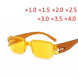 Magnet Therapy Ultralight Rimless Reading Glasses Yellow Or White Lens Presbyopia Glasses +1.0 +1.5 +2.0 +2.5 +3.0+3.5 +4.0