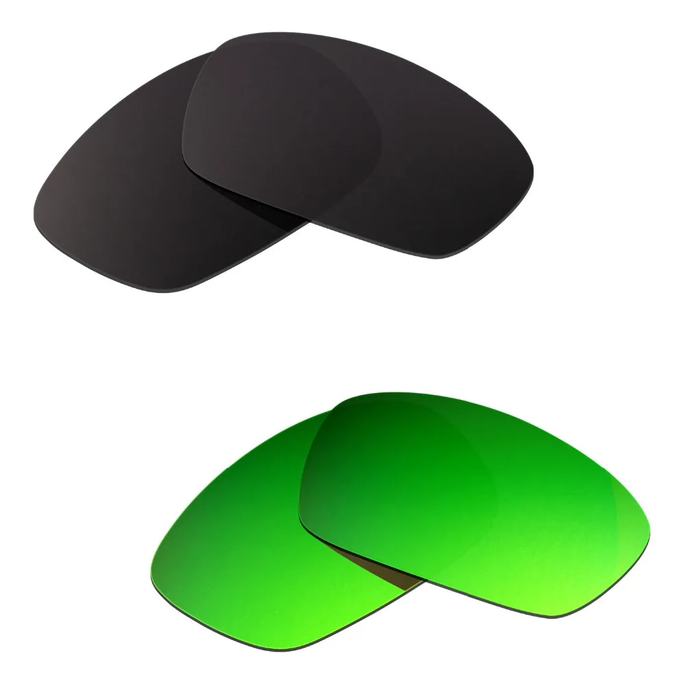 

HKUCO Hijinx Sunglasses Polarized Replacement Lenses 2 Pairs Black & Emerald Green Increase Clarity