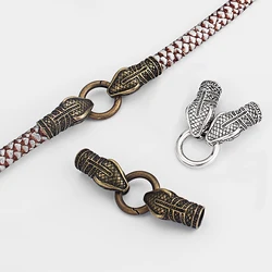 1 takım yılan kafa sonu sıkma için bahar toka 10mm yuvarlak deri kordon bağlantı bilezik kolye takı yapımı bulma