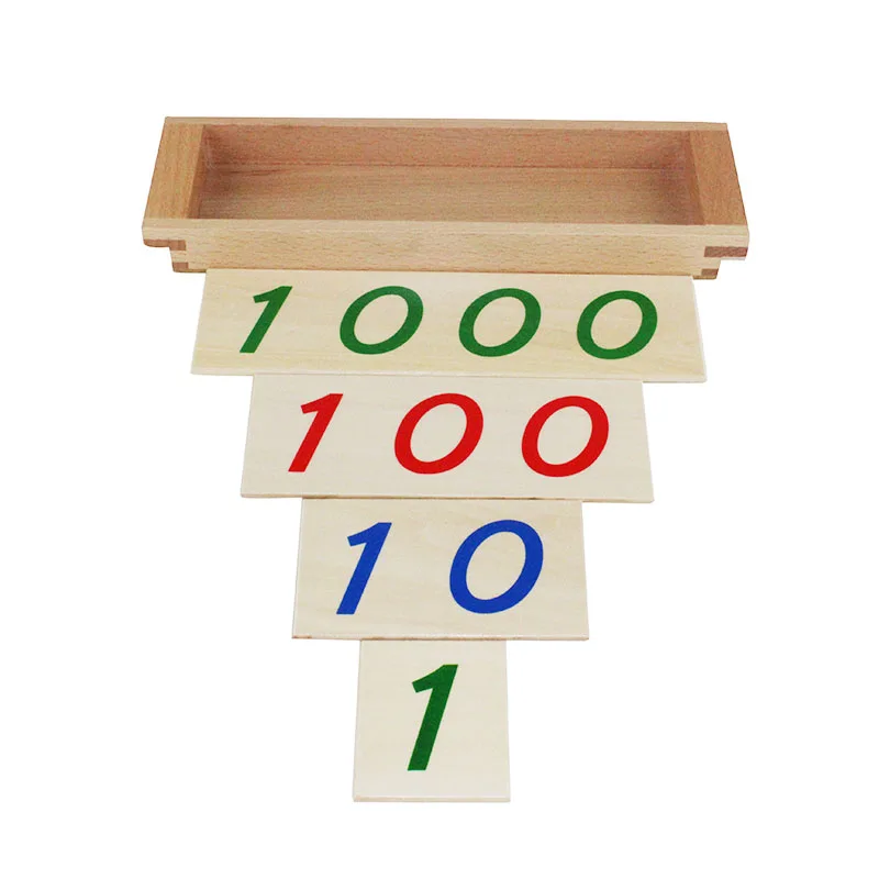 Montessori Kinder Spielzeug Mathematik Entwicklung Holz Spielzeug Einführung Zu Dezimalstelle Symbole Anzahl Karten Von 1-1000