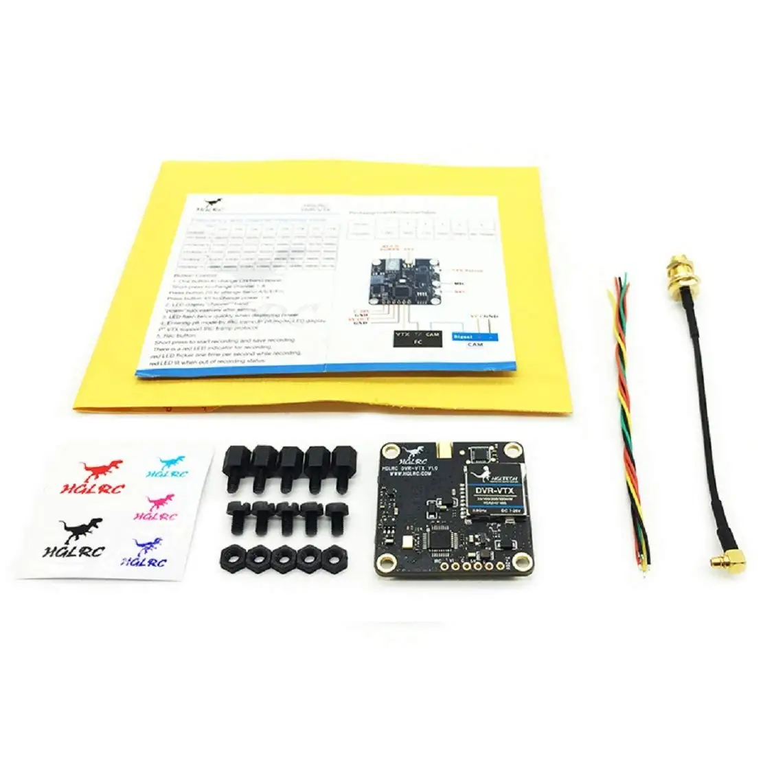 HGLRC 30.5*30.5mm 5.8GHz 40CH DVR-VTX FPV AIO Transmitter RP-SMA Female/SMA Female for FPV Transmitter RC Drone