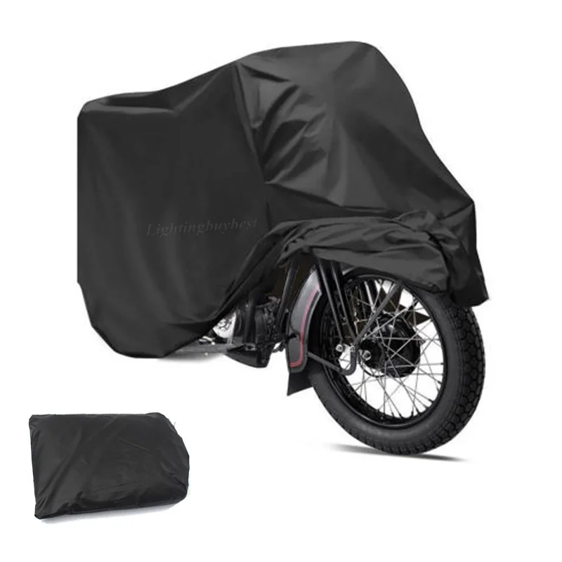 

XL Black Motorcycle Cover Waterproof Motorbike Outdoor Bike ATV Rain Dust Protector 245*105*125cm with Free Storage Bag