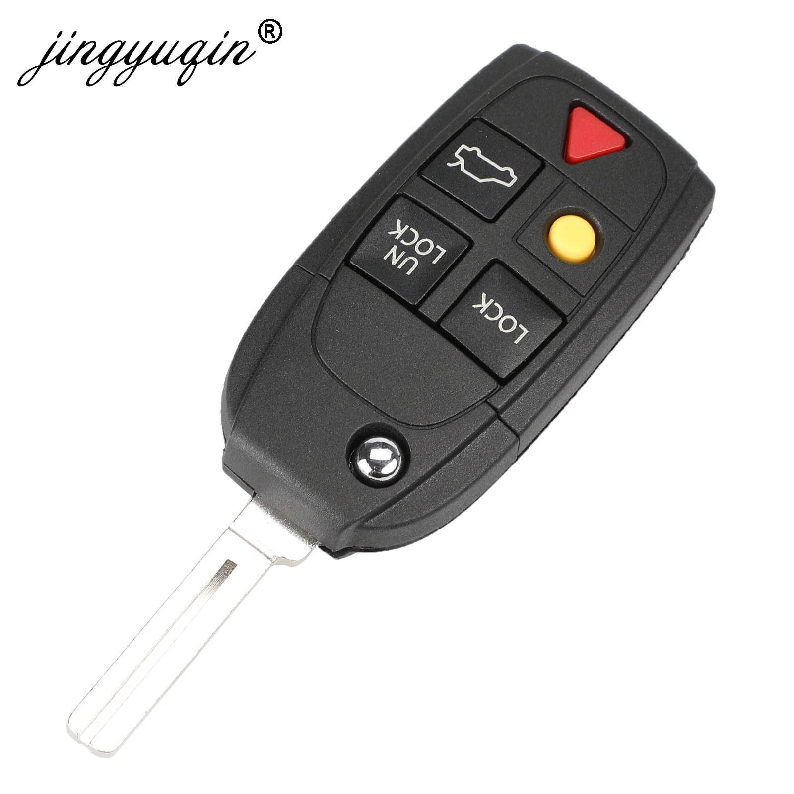 jingyuqin 2/3/4/5 Buttons Remote Flip Folding Key Shell For Volvo XC70 XC90 V50 V70 S60 S80 C30 New Replacement Fob Car Key Case