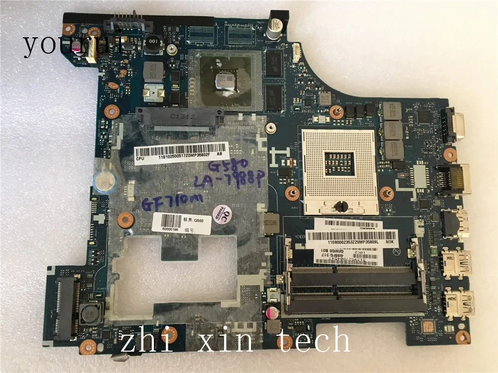 

yourui For Lenovo Ideapad G580 Laptop motherboard QIWG6 LA-7988P DDR3 GT710M 100% Fully tested