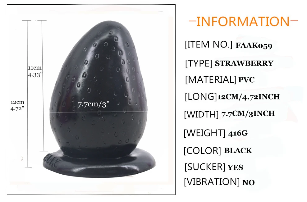 FAAK Strawberry anal plug anus stuffed stopper big butt plug with suction cup rough surface sex toys women man anal expansion - AliExpress 66 FAAK Strawberry anal plug anus stuffed stopper big butt plug with suction cup rough surface sex toys women man anal expansion - AliExpress 66