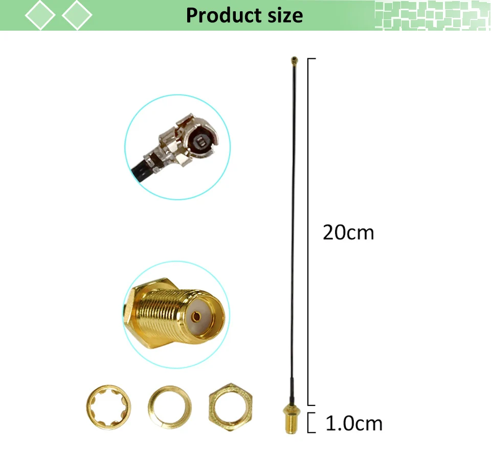 10 Stück/Set 868MHz Antenne mit 2dBi Verstärkung, SMA-Stecker, 915MHz LoRa-Antenne PX1 zu SMA-Buchse Verlängerungskabel für LoRaWAN 868 Funkempfänger – Detail 6