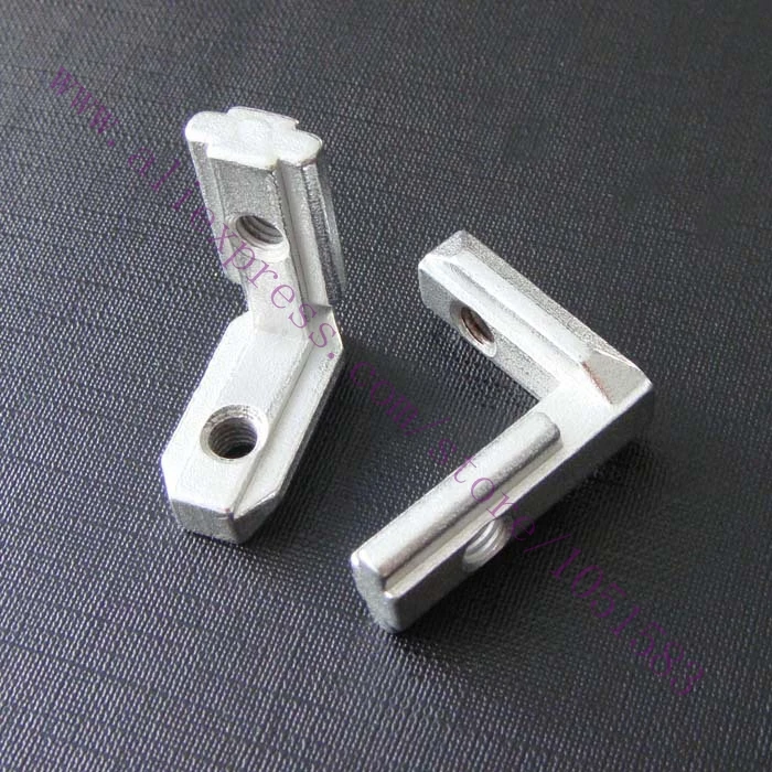 20pcs T Slot L-Shape 2020 Aluminum Profile Interior Corner Connector Joint Bracket for 2020 Alu-profile 3D printer (with screws)