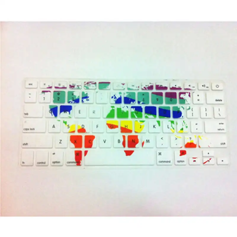 50PCSX Color World Map Rainbow With Square Rainbow Keyboard Cover Protector Film for All Macbook Air Pro Retina 13