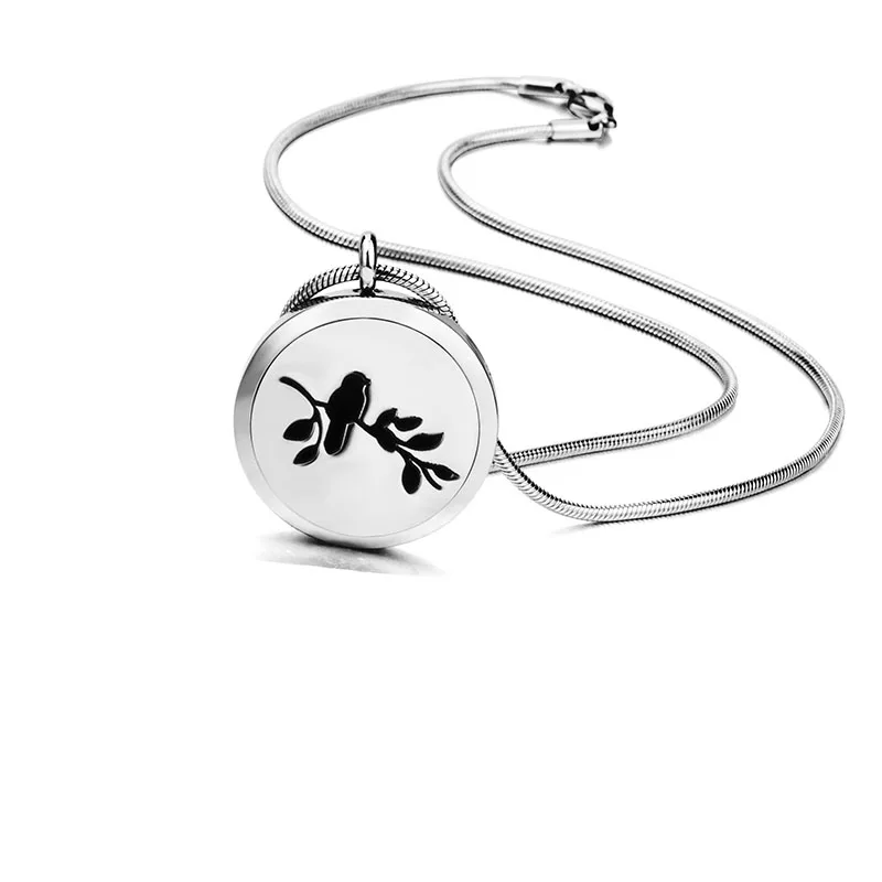 

30mm Essential Oil Diffuser Necklace Aromatherapy Necklaces 100% Stainless Steel Essential Oil Diffuser Necklace Pendant