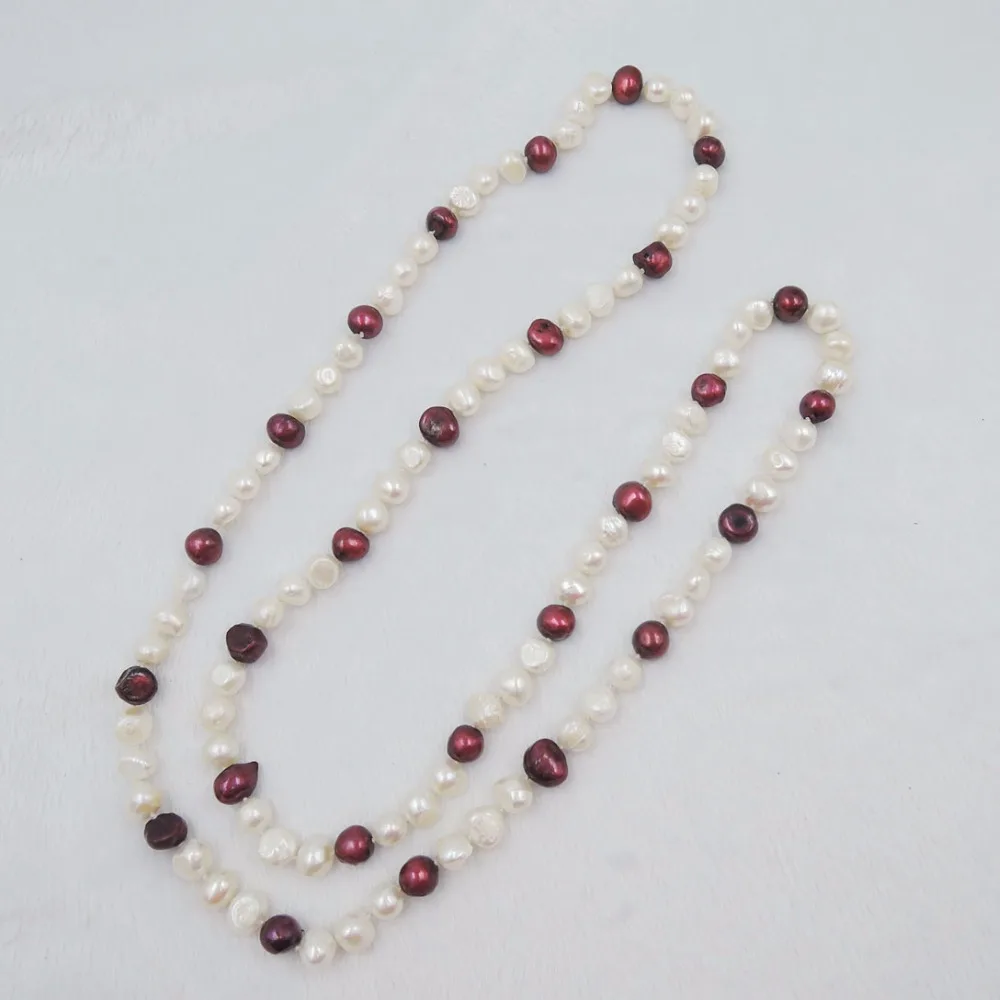 100% NATURE FRESHWATER PEARL LONG  NECKLACE-90 cm long necklace