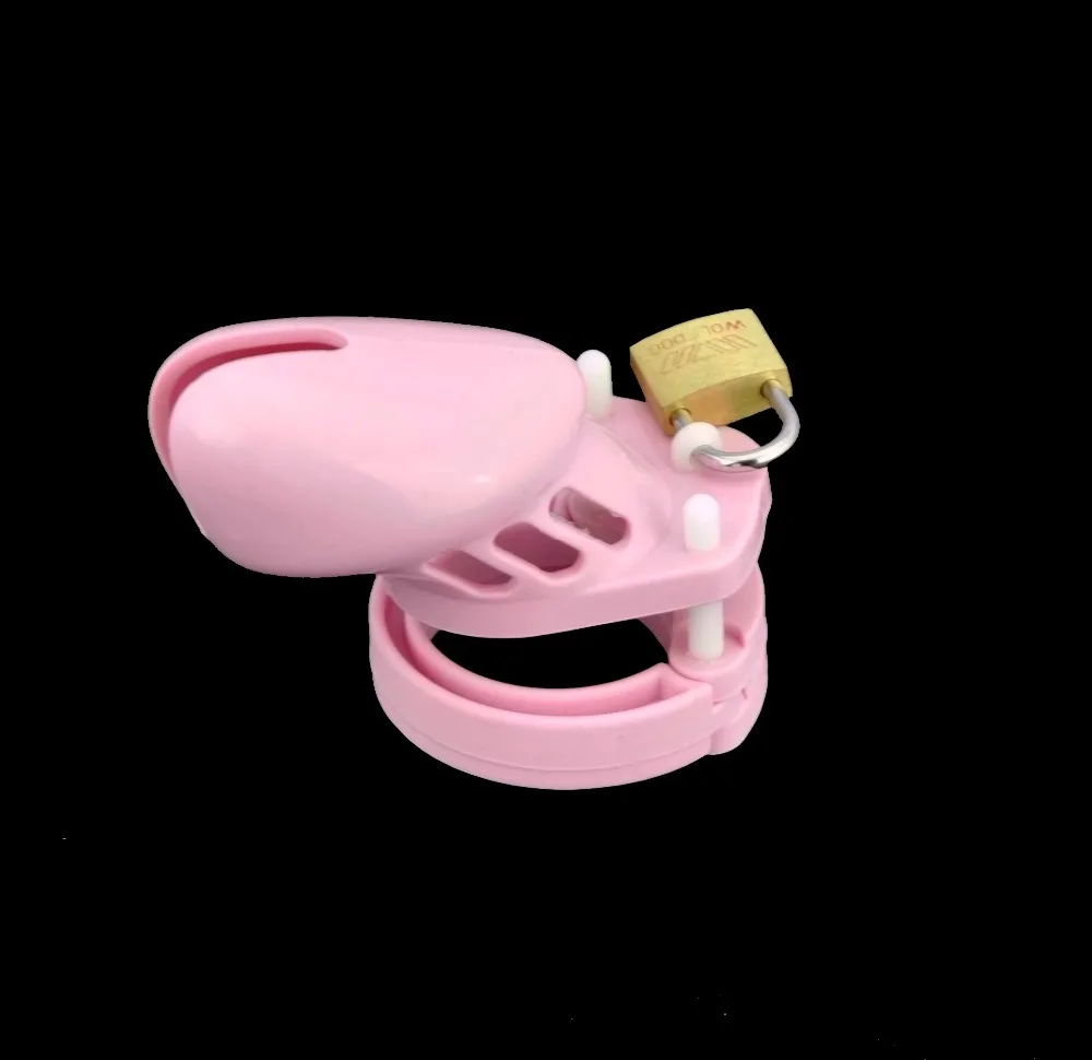 CHASTE BIRD Male Silicone Chastity Device Cock Cage Sex Toys With 5 Penis Ring Adult Belt Brass Lock Standard/Short Cage