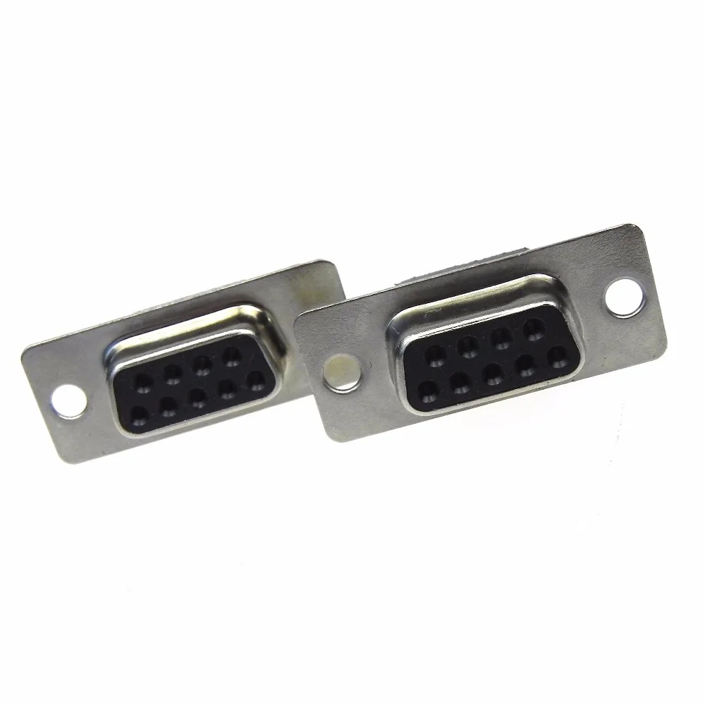 10pcs/lot High Quality DB9 Serial VGA 9 Pin Female Terminal cable crimping Type Plug D-SUB female Plug Socket DB9 Connector