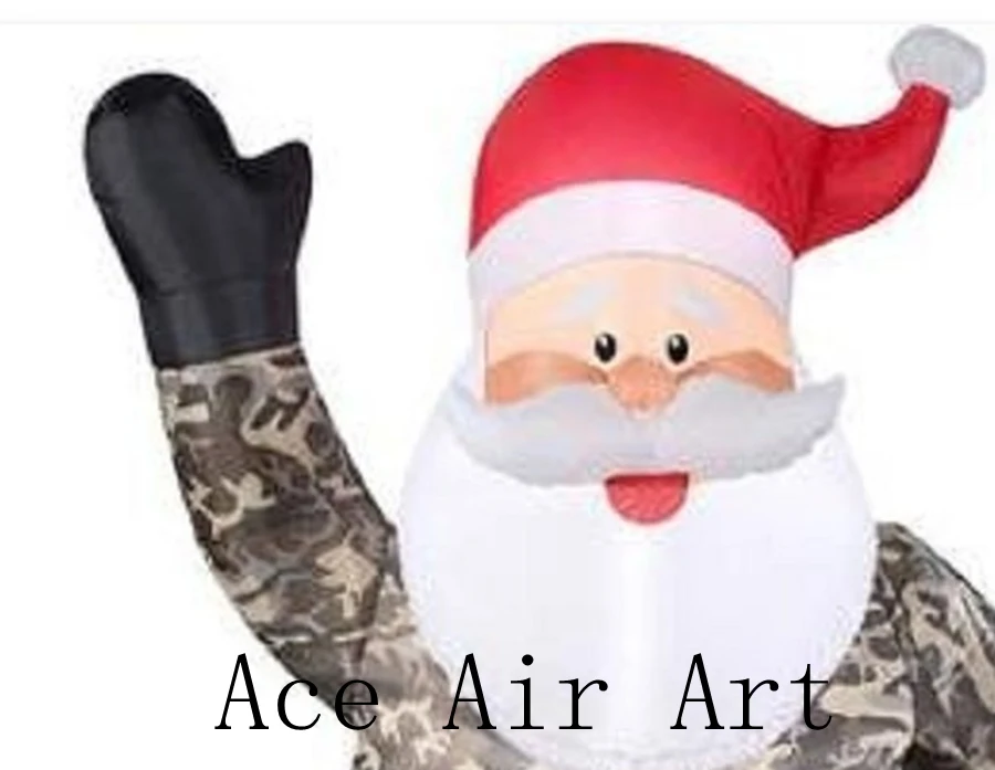 Airblown Inflatable Outdoor Camouflage Santa/globle inflable Sante Clus de Camuflaje