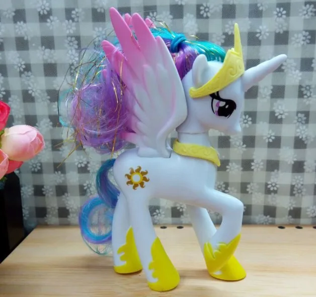 14cm lovely Pony Toys Princess Celestia Luna Pinkie Pie Rainbow Dash Unicorn PVC Action Figure Collection Model Doll For Girl