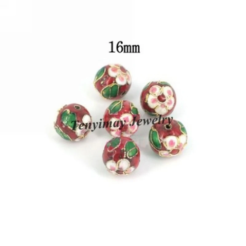 

16mm Chinese Cloisonne Enamel Beads Mixed Color Traditional Handicrafts 50pcs Wholesale