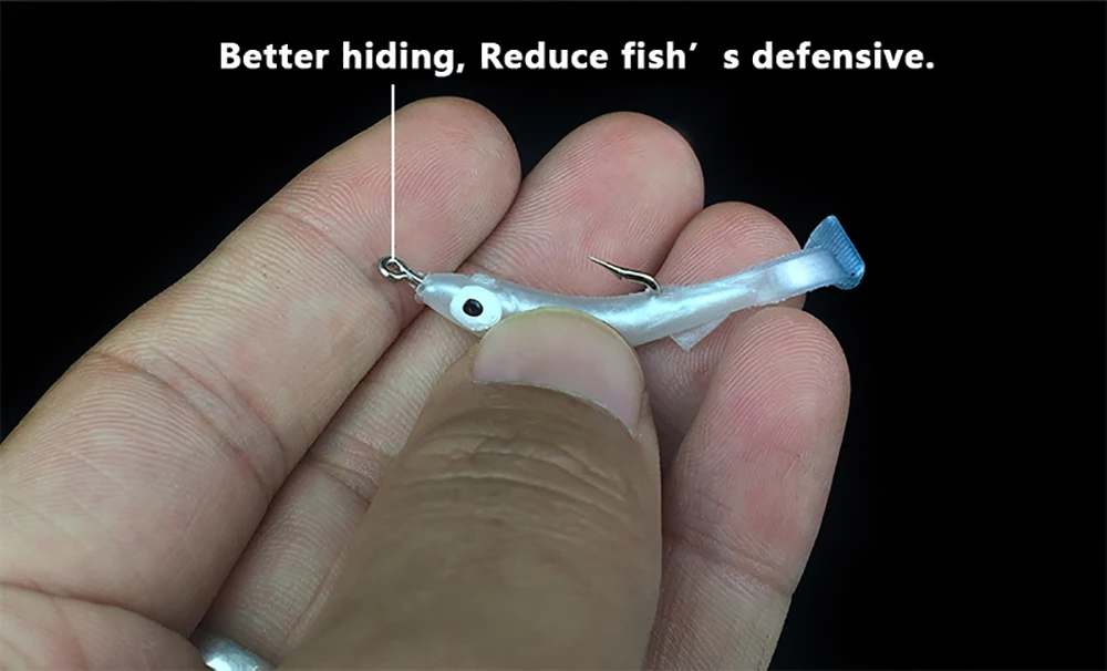 Leurre souple en silicone avec hameçon et yeux 3D, appât Élde type poisson nageur idéal pour la pêche au bar, lot de 3 pièces