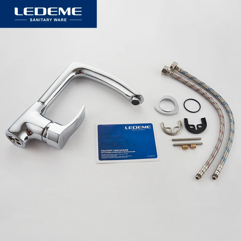 LEDEME New Kitchen Faucet Seven Letter Design 360 Degree Rotation with Water Purification Features Single Handle L4064