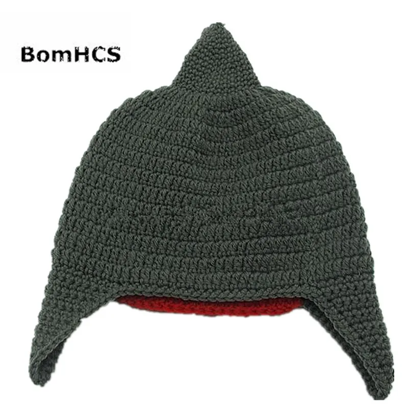 BomHCS Unisex Novelty Crochet Men\'s Shark Attack Hats Handmade Halloween Costume Gifts Party Funny Caps Beanies