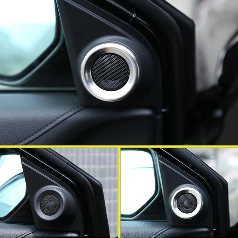 

Stainless Steel For Honda CR-V CRV 2017 Accessories Car Interior A-Pillar Speaker Horn Ring Cover Trim Car Sticker Styling