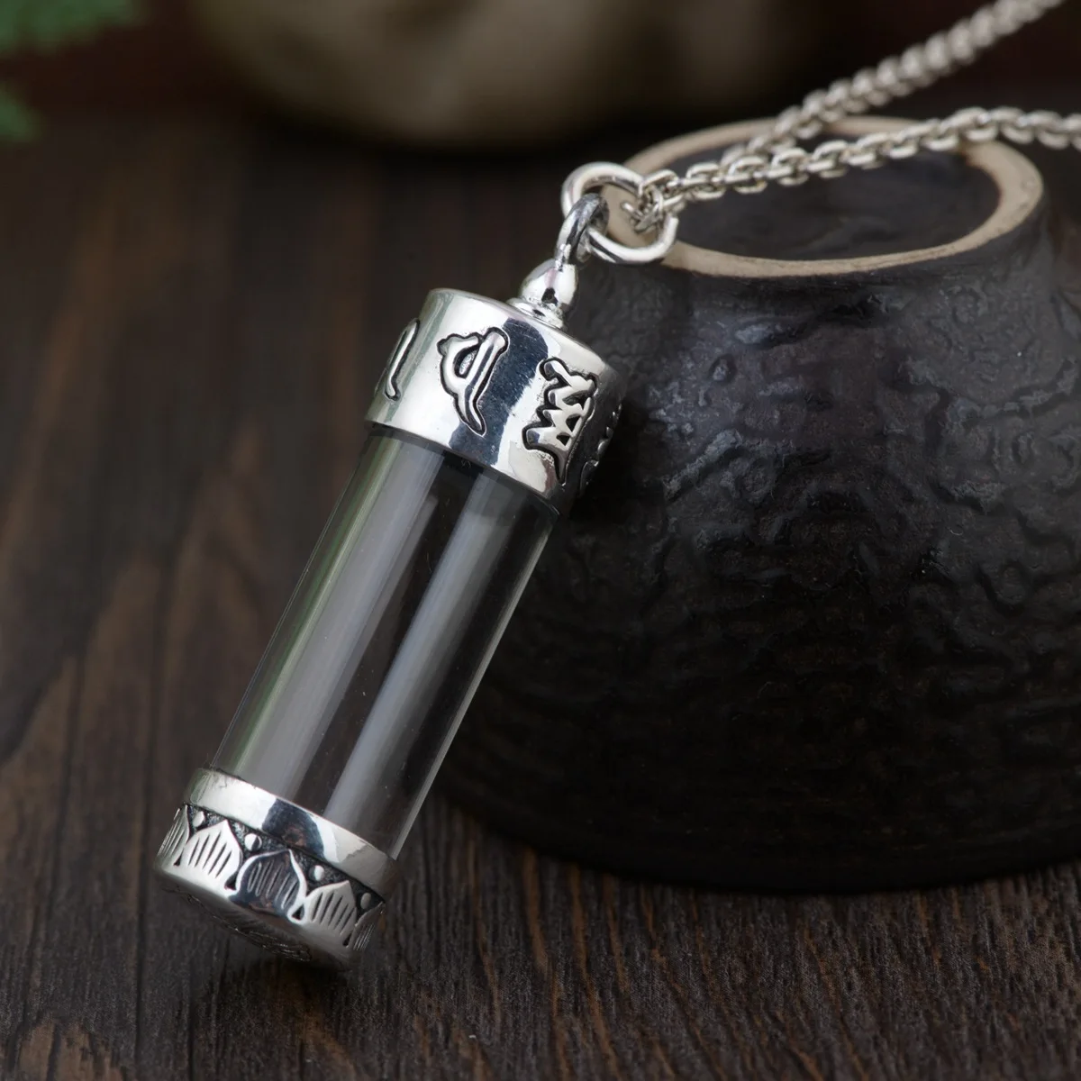 

S990 Thai silver craft pendants restoring ancient ways Six words ga black box locket buddhist culture