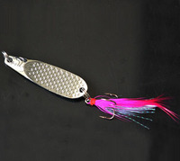 2Pcs Metal Spoon Spinner Fish Bait With Feather 12g 5.2cm Jigging Shine Wobbler Swim Lure Swimbait Flamingo Spoon Bait