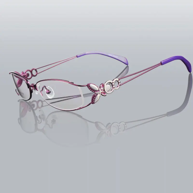 Butterfly Alloy Elegant Women Glasses Frame Female Vintage Optical Glasses Plain Eye Box Eyeglasses Frames Myopia Eyewear