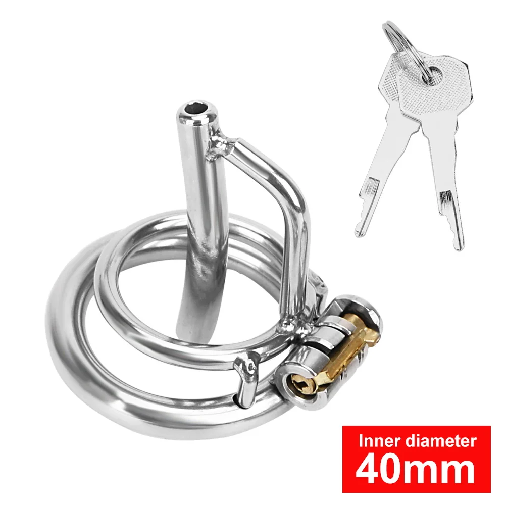 IKOKY Male Chastity Device Cock Lock Sex Toys For Men Sex Products Penis Cage With Catheter Stainless Steel