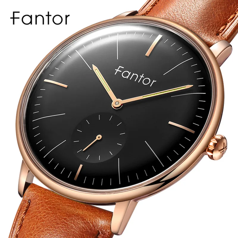 Fantor orologi da polso da uomo al quarzo di lusso di marca da uomo semplici Casual Business classici orologi da polso in pelle di moda per uomo