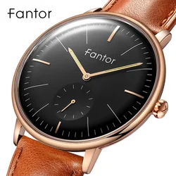 Fantor orologi da polso da uomo al quarzo di lusso di marca da uomo semplici Casual Business classici orologi da polso in pelle di moda per uomo