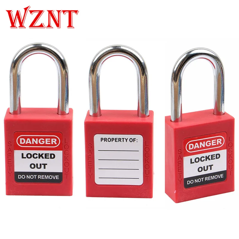 60pcs 38mm steel shackle safety lockout padlock with keyed differ