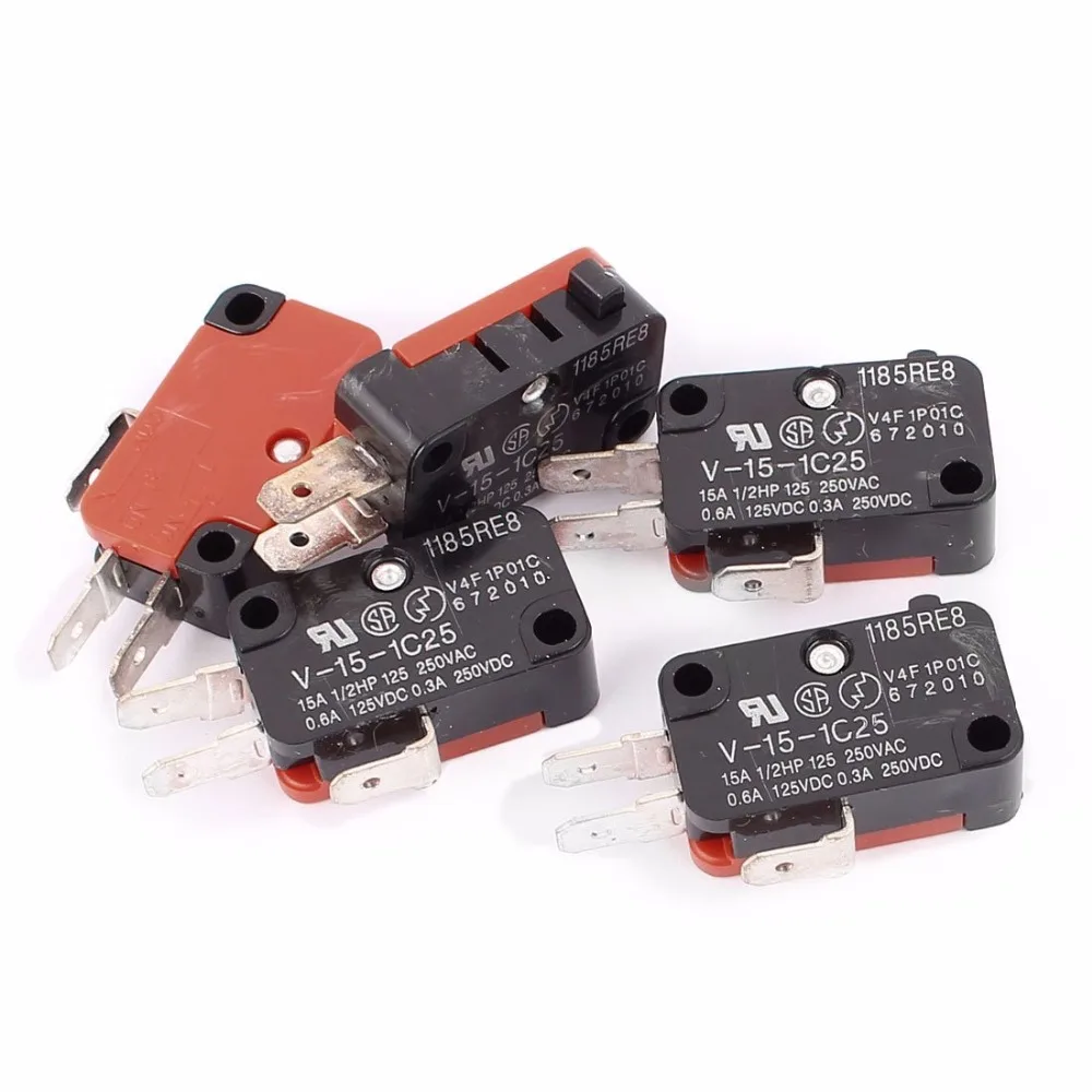 V-15-1C25  5 Pcs / Lot x Arcade Cherry Push Button Microwave Oven Door Micro Switch SPDT 1 NO 1 NC