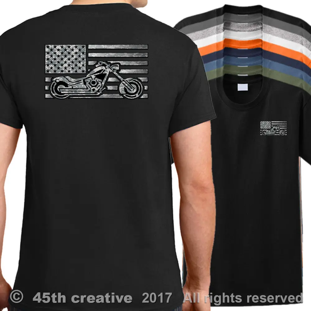 Usa Cruiser Flag T-Shirt - Chopper Bike Shirt Street Biker Shirt Road Cruiser Cotton Men Tee Shirt Short Sleeve Tops Hip Hop