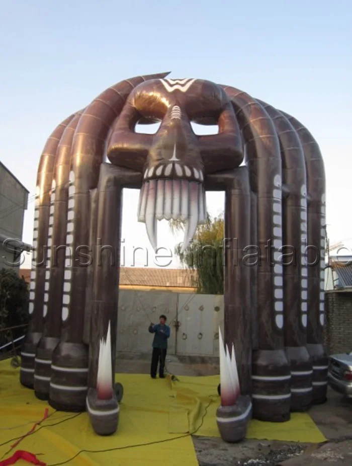 Free shipping halloween clearance hot sale 5mW*6mH skull arch halloween inflatable outdoor decoration