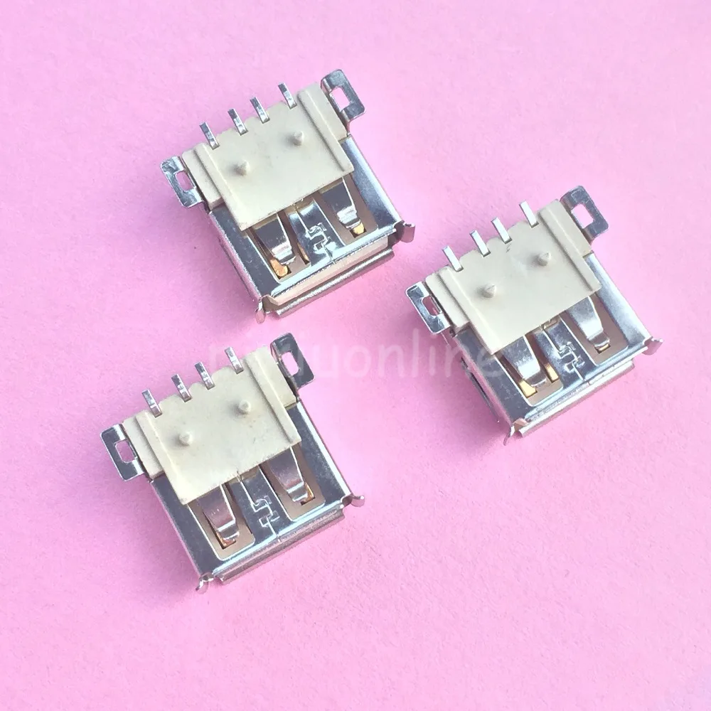 

10pcs G53 USB 2.0 4Pin A Type Female Socket Connector Curly Mouth for Data Transmission Charging