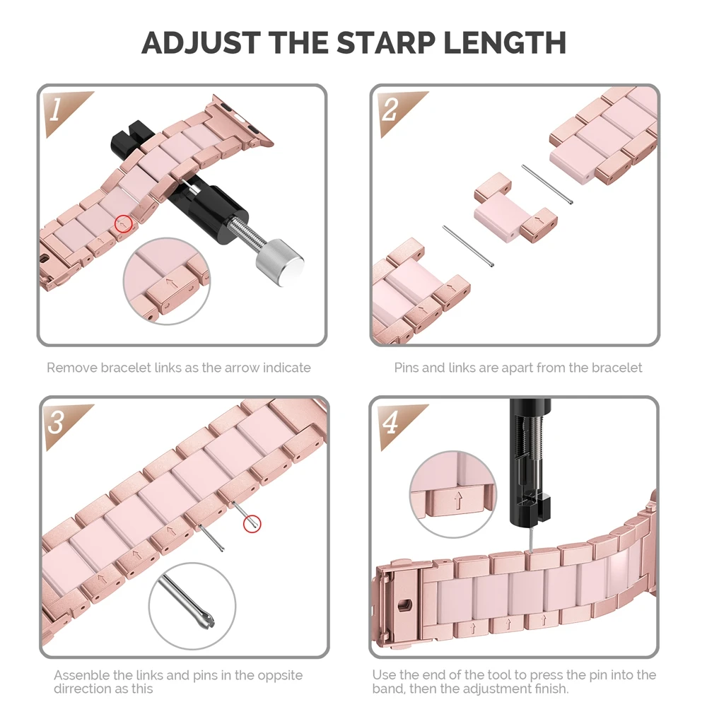 Wearlizer for Apple Watch Band Stainless Steel 40mm 41mm 45mm 44mm Butterfly Strap for Apple Watch Series 8 7 SE 6 5 4 3 2 1