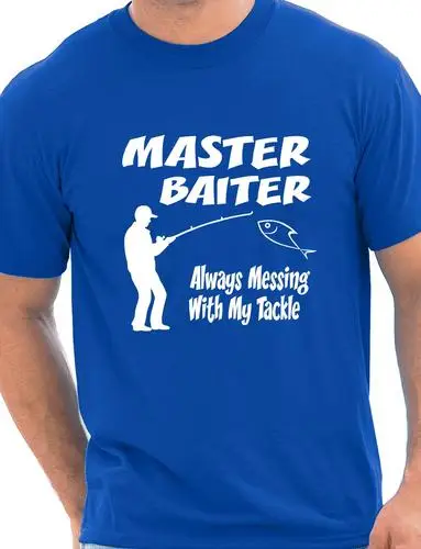 Master Baiter Funny Fishing T shirt  men Funny fishing fisherman tackle fathers day Gift casual printed tee USA size