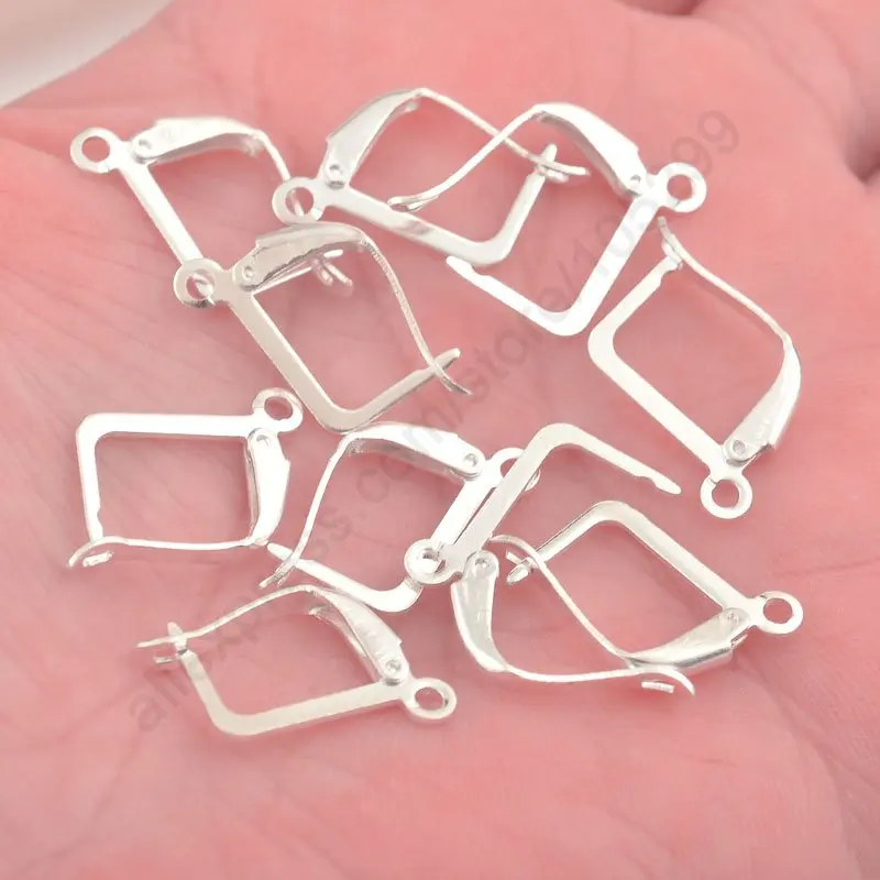 Big Promotion 925 Sterling Silver 200 Pcs Jewelry Accessories DIY Square Earring Hook Fittings Factory Price High Quality