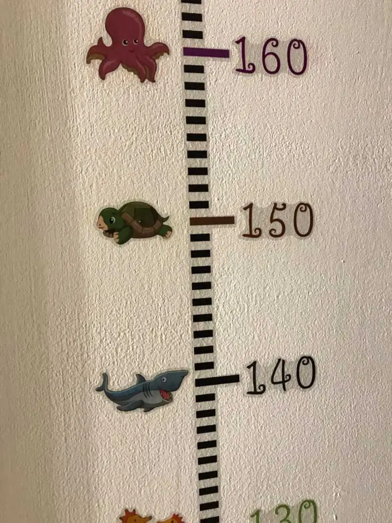 Height Measurement Wall Stickers Cartoon Undersea Animals Wall Decals for Kids Baby Room Nursery Decoration Wall Sticker Nerwsts