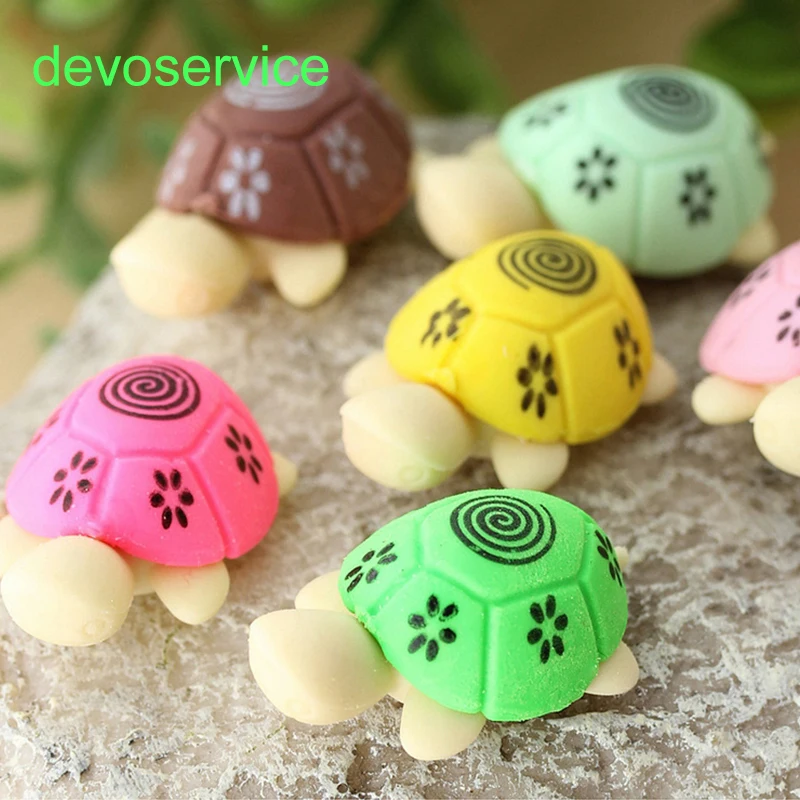 

4Pcs/lot Cartoon Lovely Little Turtle Eraser Colorful Rubber Cute Animal Erasers Children's Day Gift Stationery Material Escolar