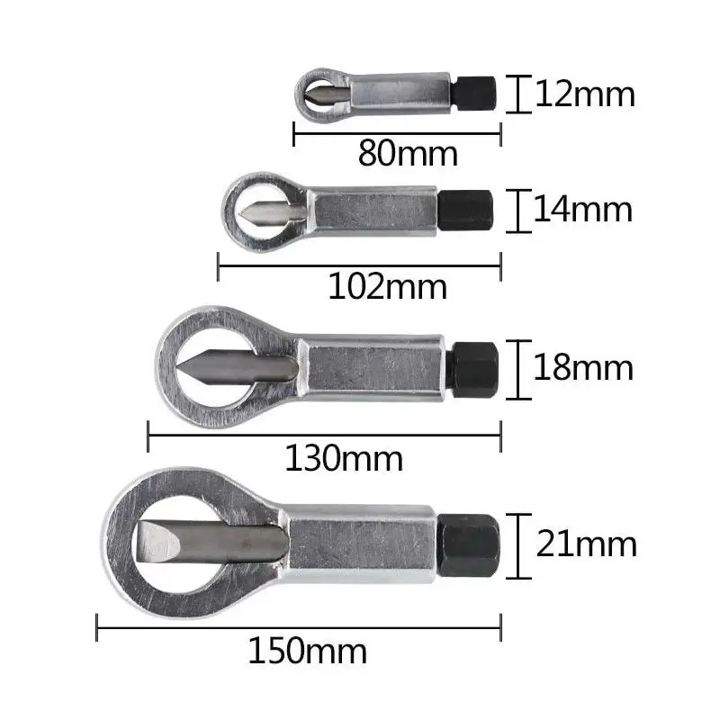 Four-piece Size Tool Kit For Separation And Removal Of Automotive Nuts And Nuts