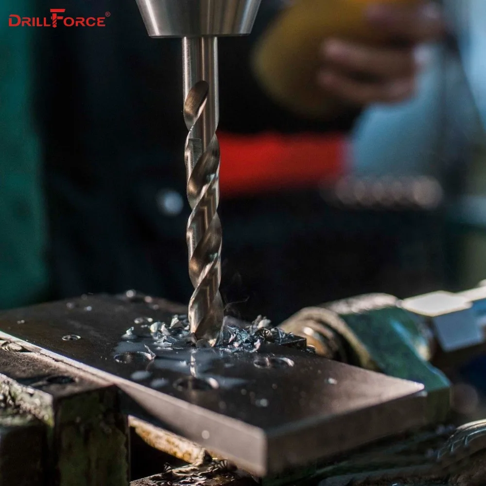 Набор кобальтовых сверл Drillforce M35, 50 шт., для сверления твердой стали, чугуна и нержавеющей стали, 1-3 мм