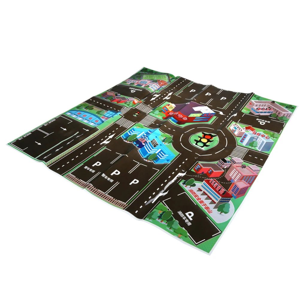 Tapis de jeu épais pour bébés, 70x70CM, en PVC, tapis d'escalade, de route, vert, pour enfants