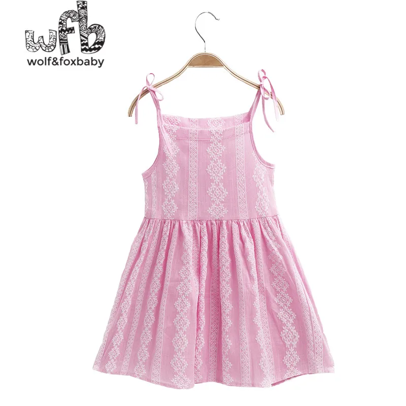 Retail 2-10 years girl harness princess dress pink sleeveless dress children summer