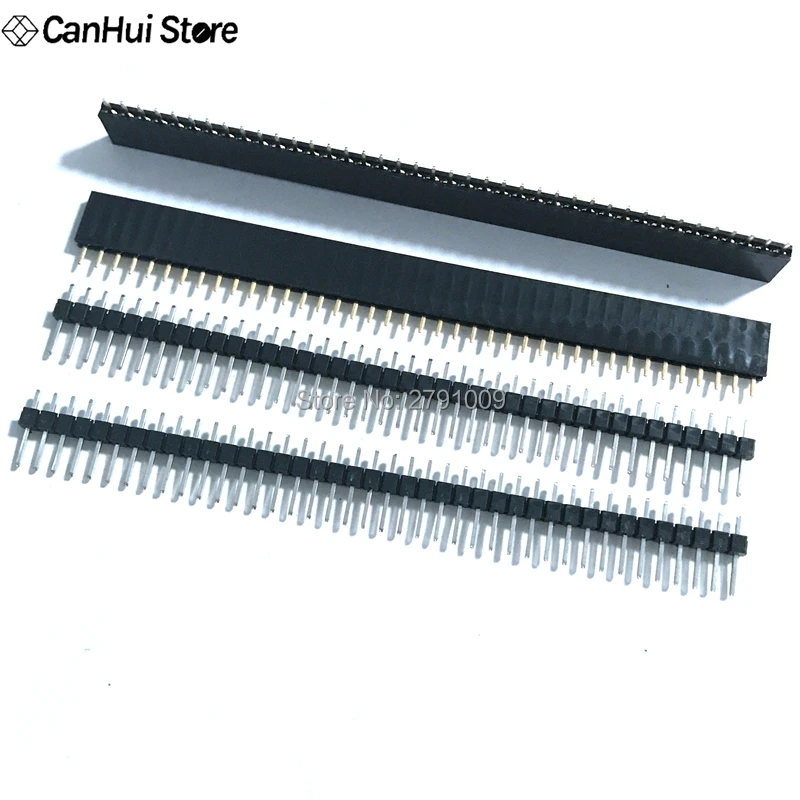 10Pairs/20Pcs 1*40 Pin 2.54mm Single Row Straight Male+Female SIL Pin Header Socket Row Strip PCB Connector Hot Sale for