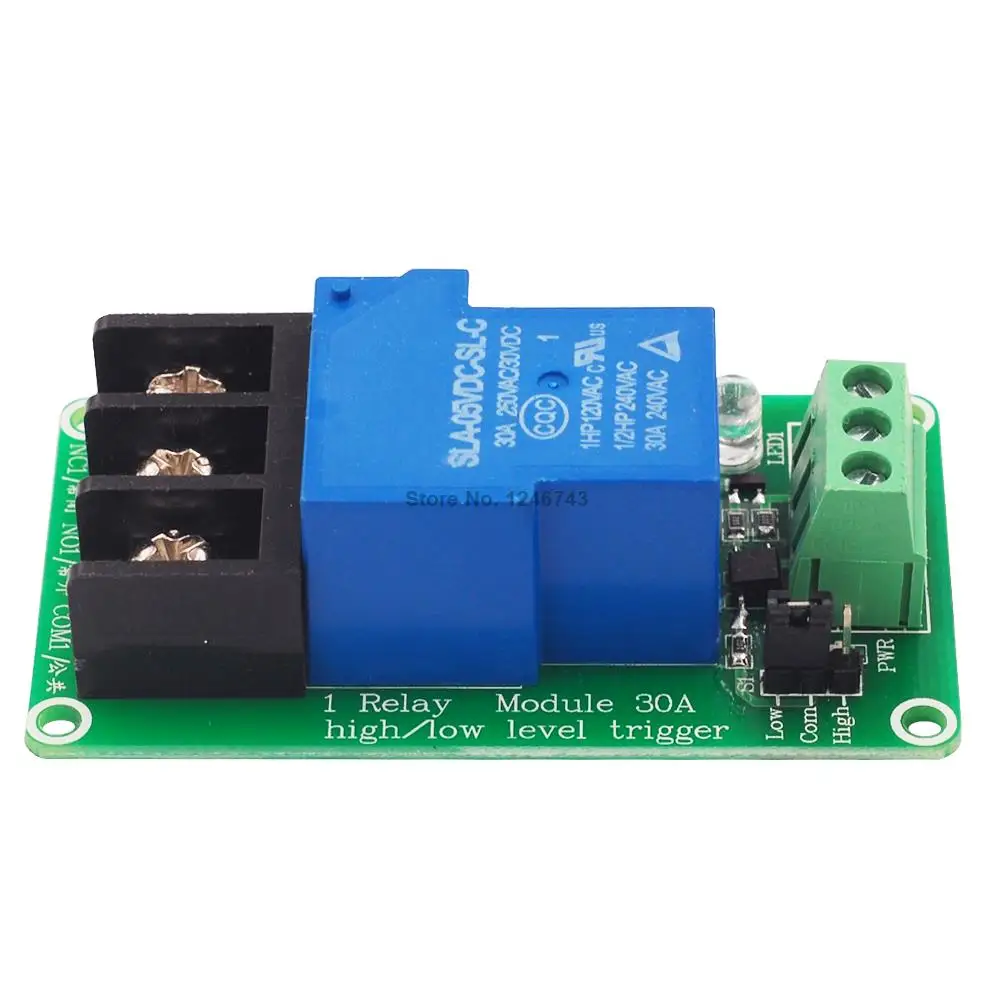 1 Channel 5V 30A Relay Board Module Optocoupler Isolation High/Low Trigger