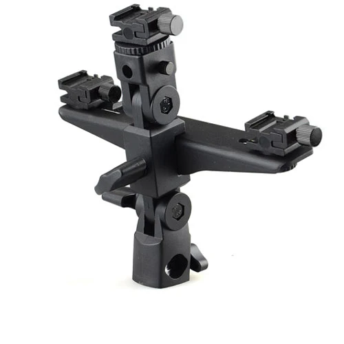 

DSLRKIT Dual / Triple Flash Bracket Umbrella Holder Light Stand Shoe 1/4" Screw